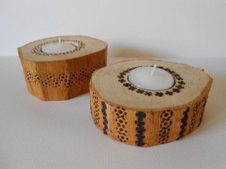 zelf gemaakt kandelaartjes